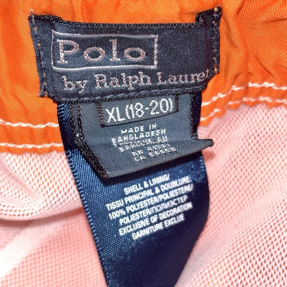 Polo Ralph Lauren Big Pony Orange Swim Trunks Board Shorts XL 18-20 Boys 28 Mens
